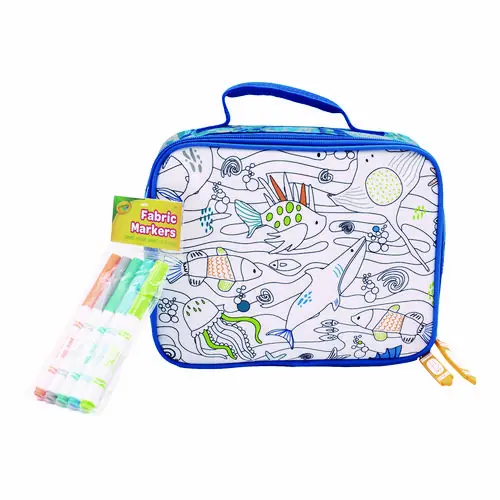 Crayola® Color-Your-Own Lunch Bag with Marker Set, Blue Camo