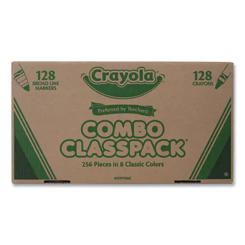 Crayola® Crayons and Markers Combo Classpack, Eight Colors, 256 Pieces