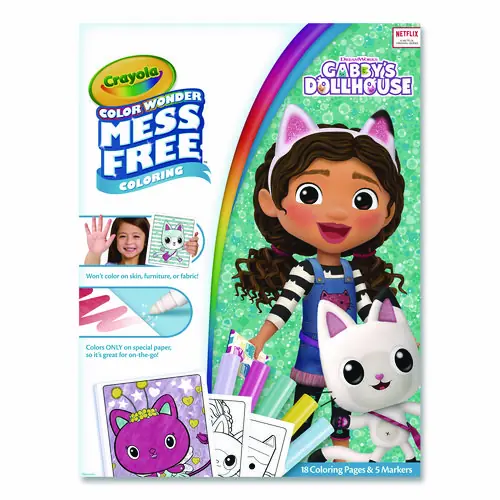 Crayola® Gabby's Dollhouse Color Wonder Kit with 18 Coloring Pages and 5 Markers