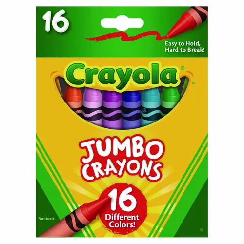 Crayola® Jumbo Crayons, Assorted, 16/Box