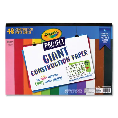 Crayola® Project Giant Construction Paper, Assorted Colors, 48/Pack