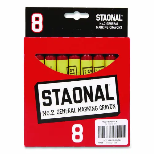 Crayola® Staonal Marking Crayons, Red, 8/Box
