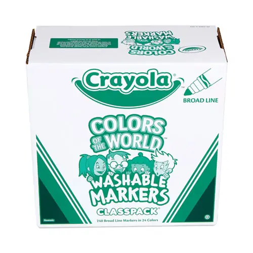 Crayola® Ultra-Clean Washable Marker Classpack, Broad Bullet Tip, 8 Assorted Colors, 192/Pack
