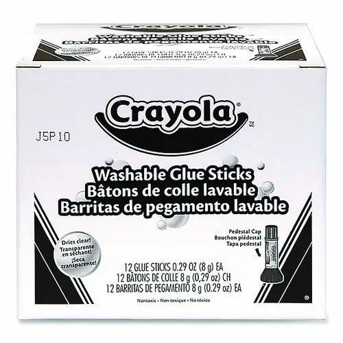 Crayola® Washable Glue Sticks, 0.29 oz, Dries Clear