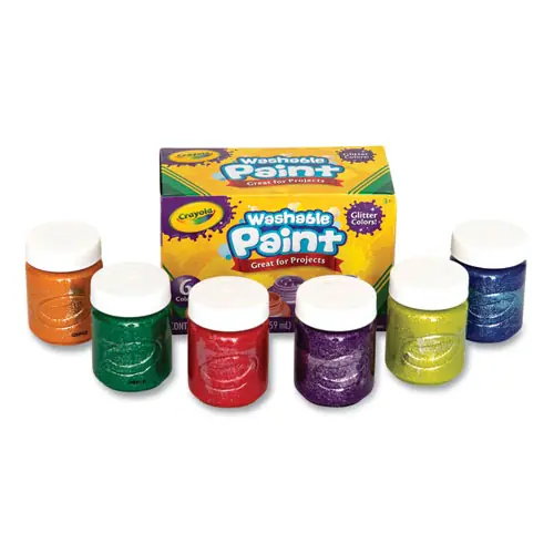 Crayola® Washable Paint, 6 Assorted Classic Colors, 2 oz Bottles, Pack of 6
