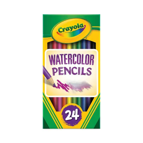 Crayola® Watercolor Pencil Set, 24 Colors, 3.3 mm, 2B