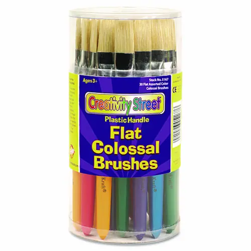 Creativity Street® Colossal Brush, Natural Bristle, Flat Profile, 30/Set