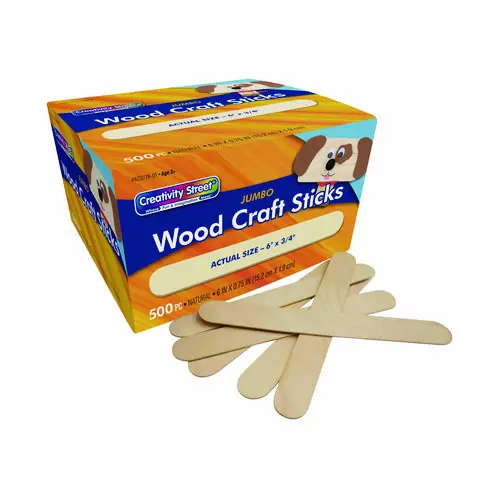 Creativity Street® Natural Wood Craft Sticks, 6" x 0.75", Natural, 500/Box