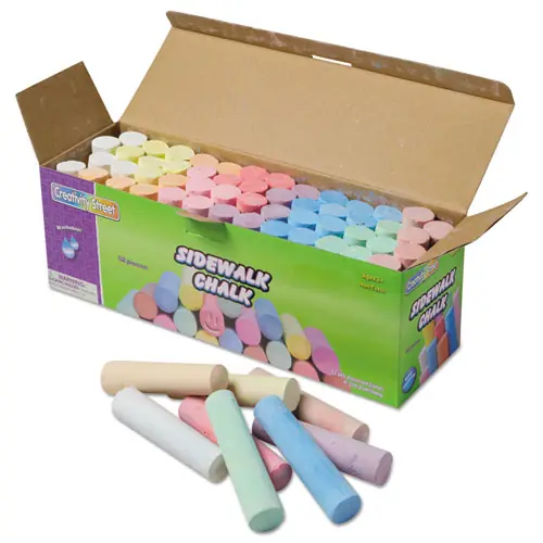 Creativity Street® Sidewalk Chalk, Jumbo Stick, 12 Assorted Colors, 52 Pieces