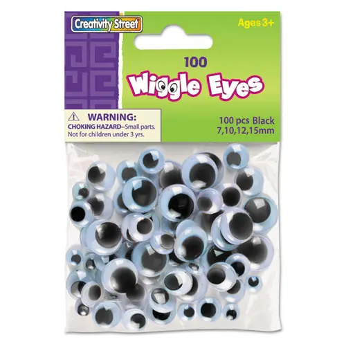 Creativity Street® Wiggle Eyes Assortment, Black, 100/Pack