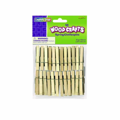 Creativity Street® Wood Spring Clothespins, Natural, 50/Pack