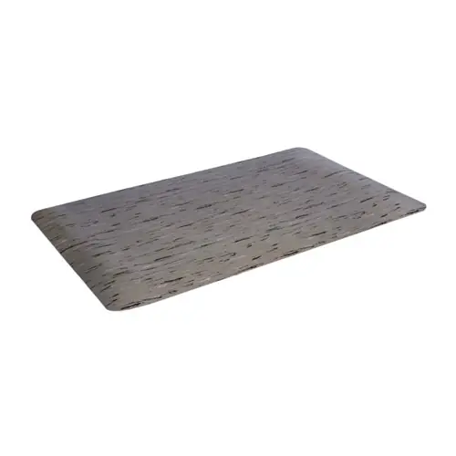 Crown Cushion-Step Marbleized Rubber Mat - Gray, 24" x 36"