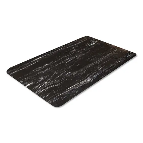 Crown Cushion-Step Marbleized Rubber Mat, 36 x 60, Black