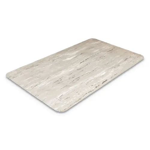 Crown Cushion-Step Marbleized Rubber Mat, 36 x 72, Gray