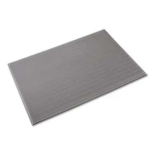 Crown Ribbed Anti-Fatigue Vinyl Mat, Gray, 27" x 36"