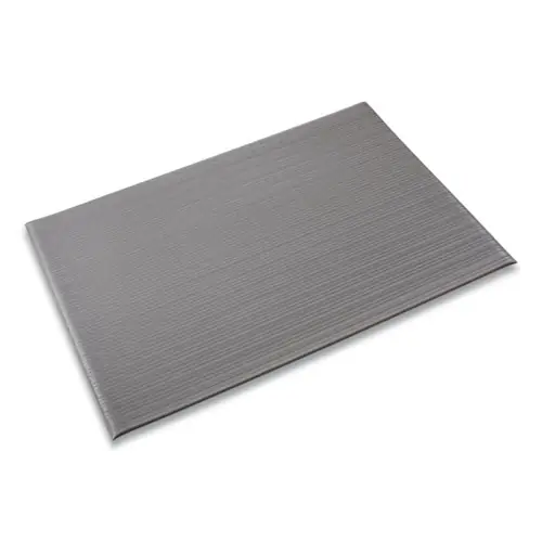 Crown Ribbed Vinyl Anti-Fatigue Mat, Gray, 24" x 36"