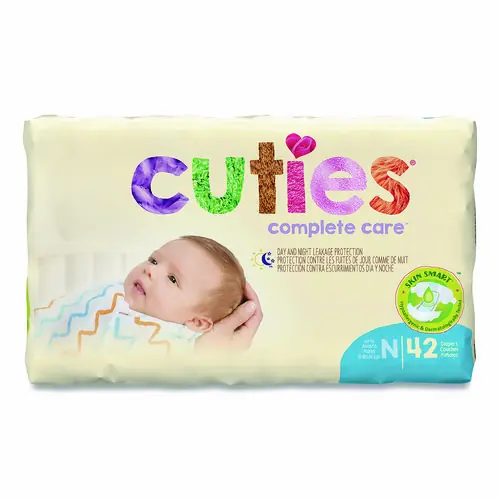 Cuties® Premium Jumbo Diapers, Size 0, 60 Diapers/Carton, Newborn up to 10 lbs