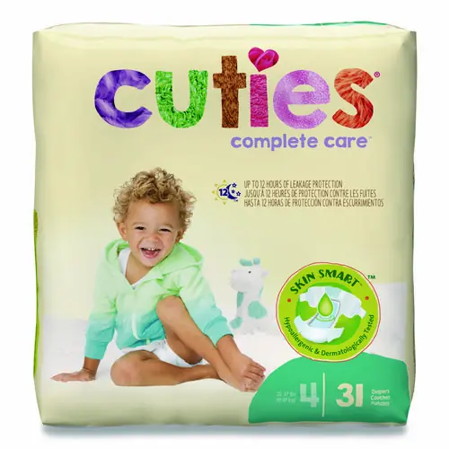 Cuties® Premium Jumbo Diapers, Size 4, 22-37 lbs, 124/Carton