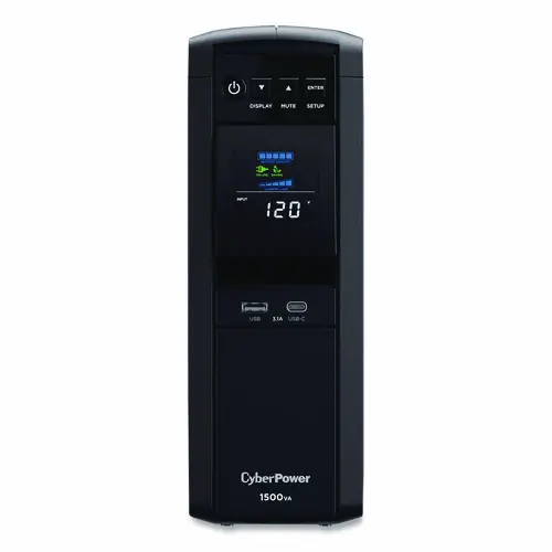 CyberPower® PFC Sinewave CP1500PFCLCD UPS Battery Backup, 12 Outlets, 1,500 VA, 1,030 J