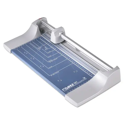 Dahle® Rolling/Rotary Paper Trimmer/Cutter, 7 Sheet Capacity, 12" Cut Length, Metal Base