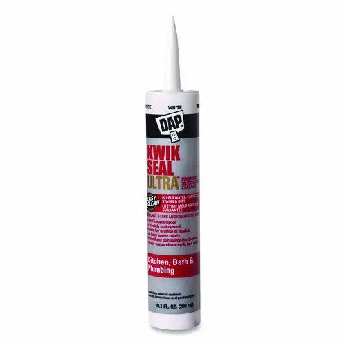 DAP® KWIK SEAL ULTRA Premium Siliconized Sealant, Gloss White, 10.1 oz Tube