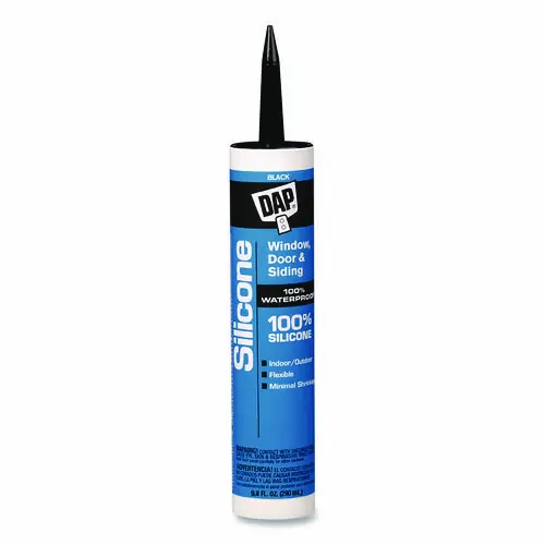 DAP® SILICONE PLUS Premium Window, Door and Siding 100% Silicone Sealant, Black, 9.8 oz Tube