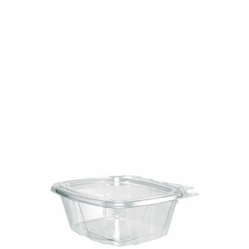 Dart ClearPac SafeSeal Tamper-Resistant/Evident Containers, Flat Lid, 16 oz, Clear, Plastic, 100/Bag, 2 Bags/Carton