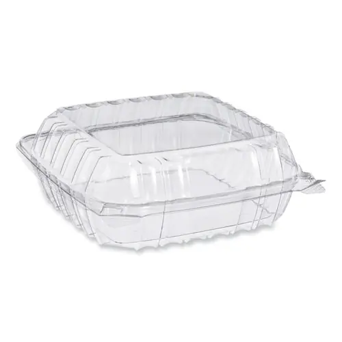 Dart® ClearSeal Hinged-Lid Plastic Containers, Clear, 250/Carton