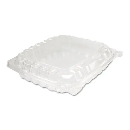 Dart® ClearSeal Hinged-Lid Plastic Containers, Clear, Plastic, 125/Bag, 2 Bags/Carton