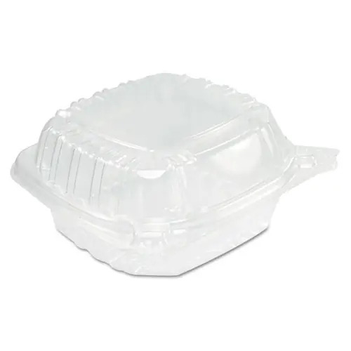 Dart® ClearSeal Hinged-Lid Plastic Sandwich Container, 13.8 oz, Clear, 500/Carton