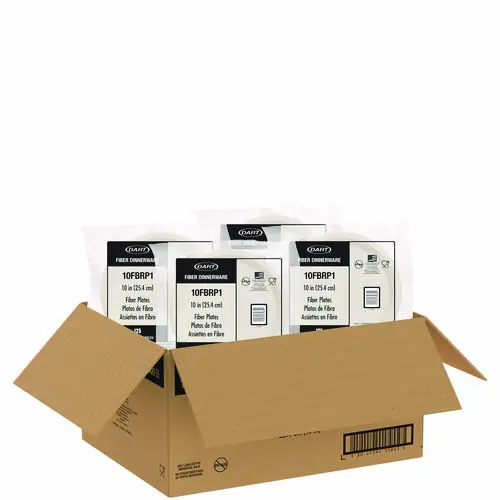 Dart® Compostable Molded Fiber Dinnerware, ProPlanet Seal, Plate, Natural, 500/Carton