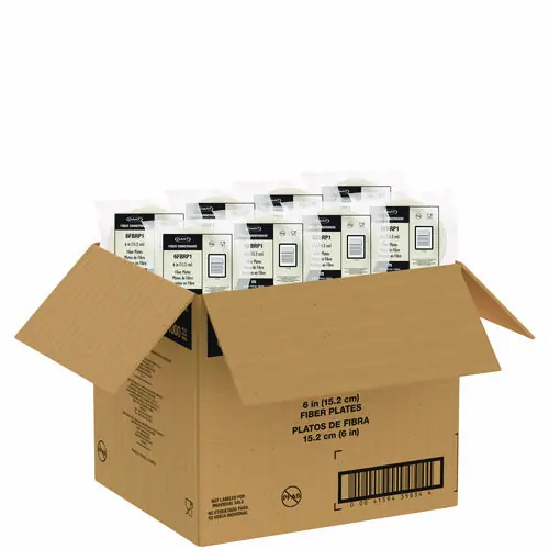 Dart® Compostable Molded Fiber Dinnerware Plate, 6" Diameter, Natural, 1,000/Carton