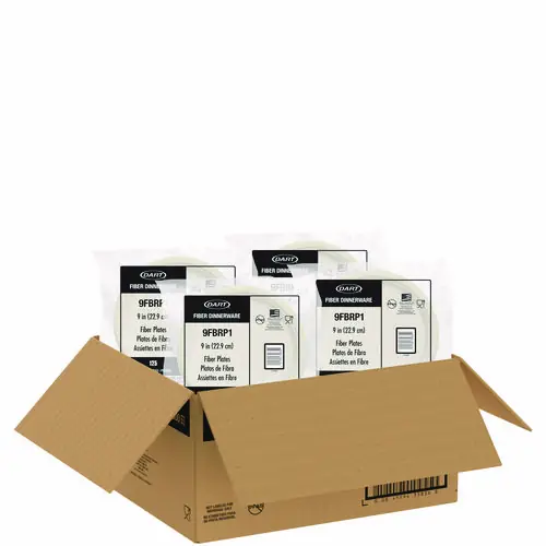 Dart® Compostable Molded Fiber Dinnerware, ProPlanet Seal, 9" Round Plate, Natural, 500/Carton