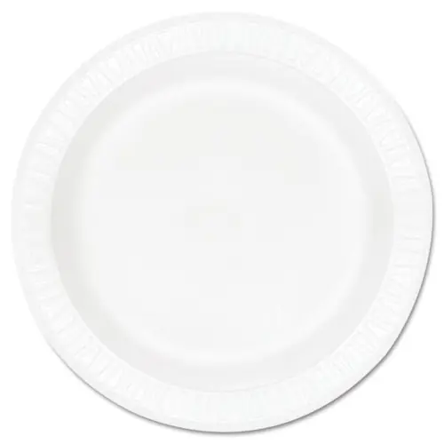 Dart® Concorde Foam Plate, 9" dia, White, 125/Pack, 4 Packs/Carton