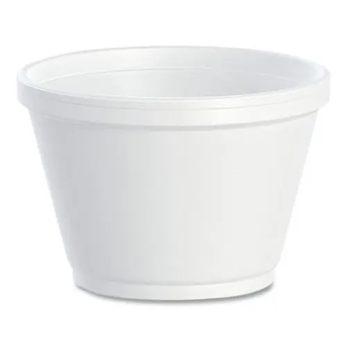 Dart® Foam Containers, 6 oz, White, 50/Bag, 20 Bags/Carton