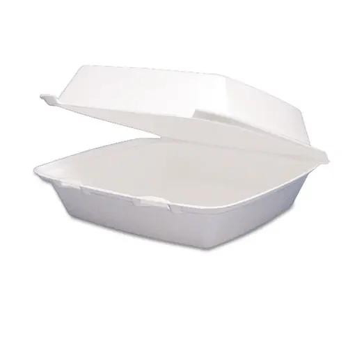 Dart® Foam Hinged Lid Containers, White, 200/Carton