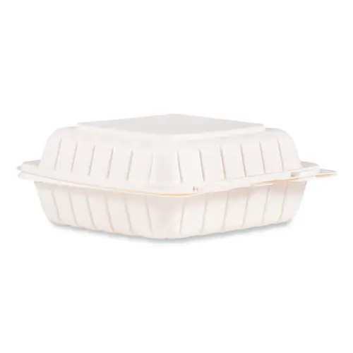 Dart® Hinged Lid Containers, 8.25 x 8 x 3, White, Plastic, 150/Carton