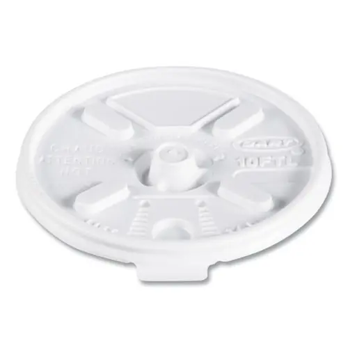 Dart® Lift n' Lock Plastic Hot Cup Lids, Fits 10 oz Hot Cups, White, 1,000/Carton