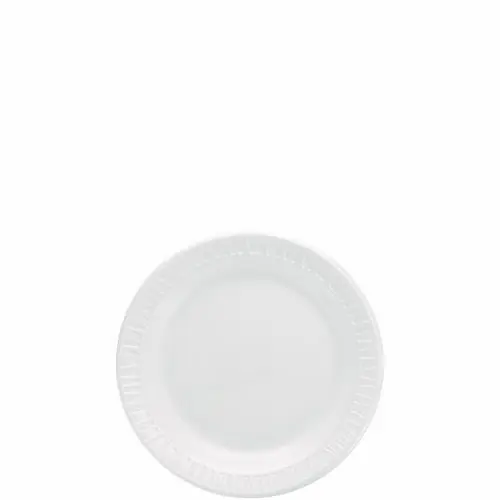 Dart® Mediumweight Foam Dinnerware Plate, 6" Diameter, White, 125/Pack