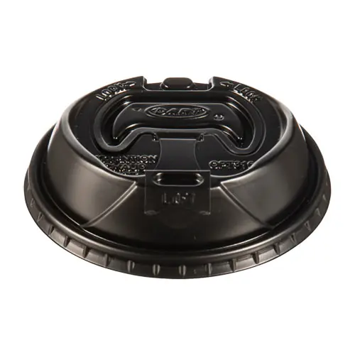 Dart® Optima Reclosable Lids for Hot Paper Cups, Fits 10 oz to 24 oz Hot Cups, Plastic, Black, 1,000/Carton