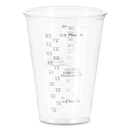 Dart® PET Graduated Medical and Dental Cups, 10 oz, Plastic, Clear, 50/Bag, 20 Bags/Carton