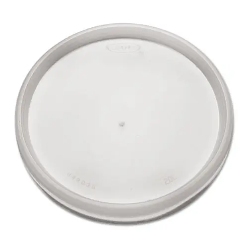 Dart® Plastic Lids for Foam Cups, Bowls and Containers, Flat, Vented, Fits 6 oz to 32 oz, Translucent, 100/Pack, 10 Packs/Carton