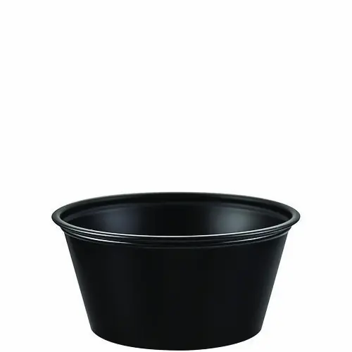 Dart® Polystyrene Portion Cups, 3.25 oz, Plastic, Black, 250/Bag, 10 Bags/Carton