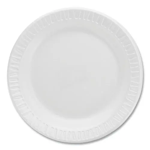 Dart® Quiet Classic Laminated Foam Dinnerware Plates, 6" Diameter, White, 125/Pack, 8 Packs/Carton