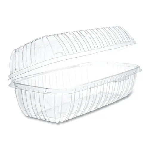 Dart® Showtime Clear Hinged Hoagie Containers, 29.9 oz, Clear Plastic, 100/Bag, 2 Bags/Carton