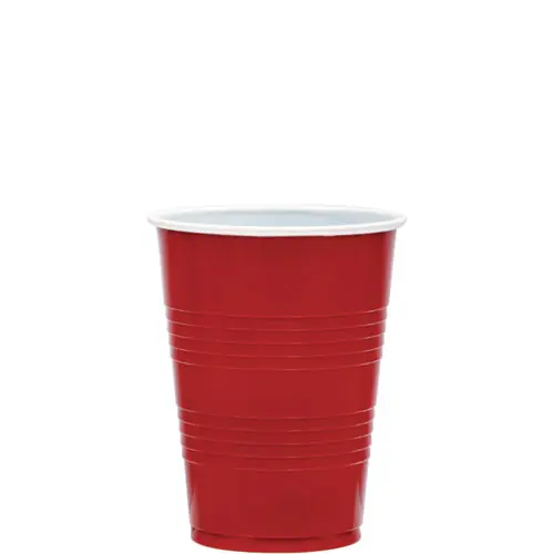 Dart® SOLO Party Plastic Cold Drink Cups, 16 oz, Red, 24/Pack, 25 Packs/Carton
