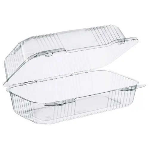 Dart® StayLock Clear Hinged Lid Containers, 5.4 x 9 x 3.5, Clear, Plastic, 250/Carton