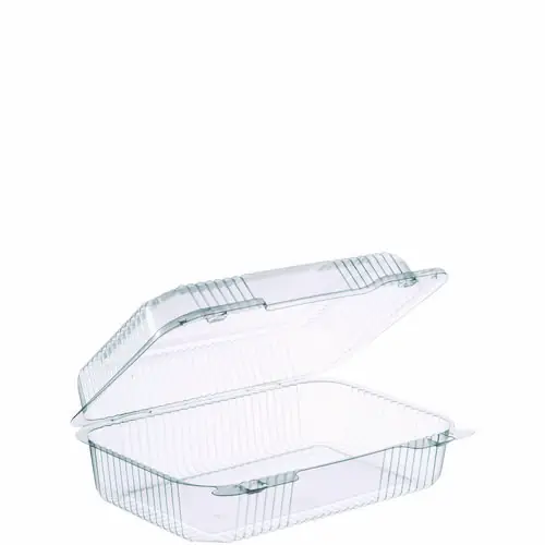 Dart® StayLock Clear Hinged Lid Containers, Oblong, 6.81 x 9.4 x 3.1, Plastic