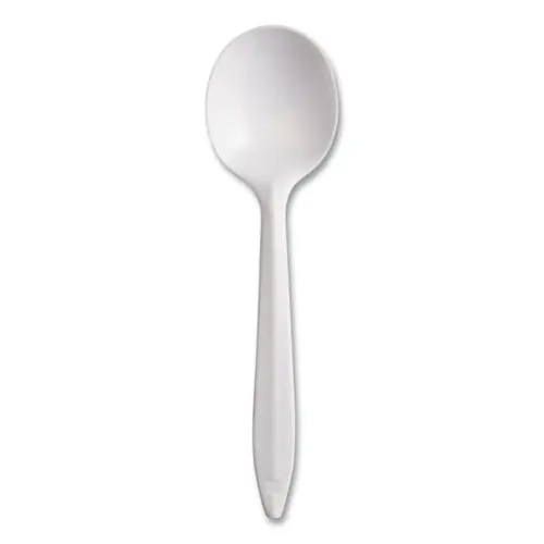 Dart® Style Setter Mediumweight Plastic Utensils, Soup Spoon, White, 1,000/Carton