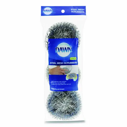 Dawn® Ultra Steel Scrubbers, Gray/Silver, 3/Pack
